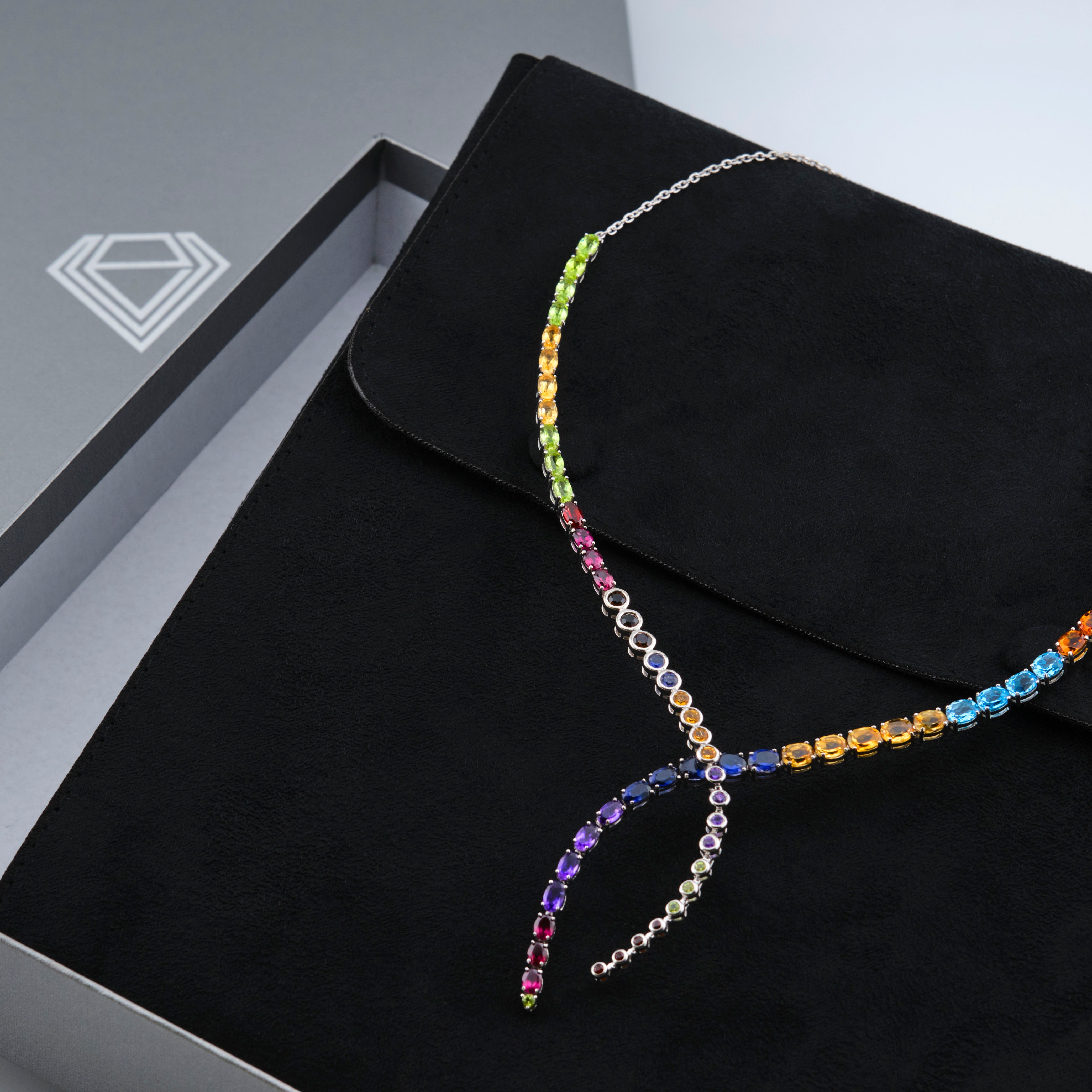 Multi Gemstone Collar Necklace