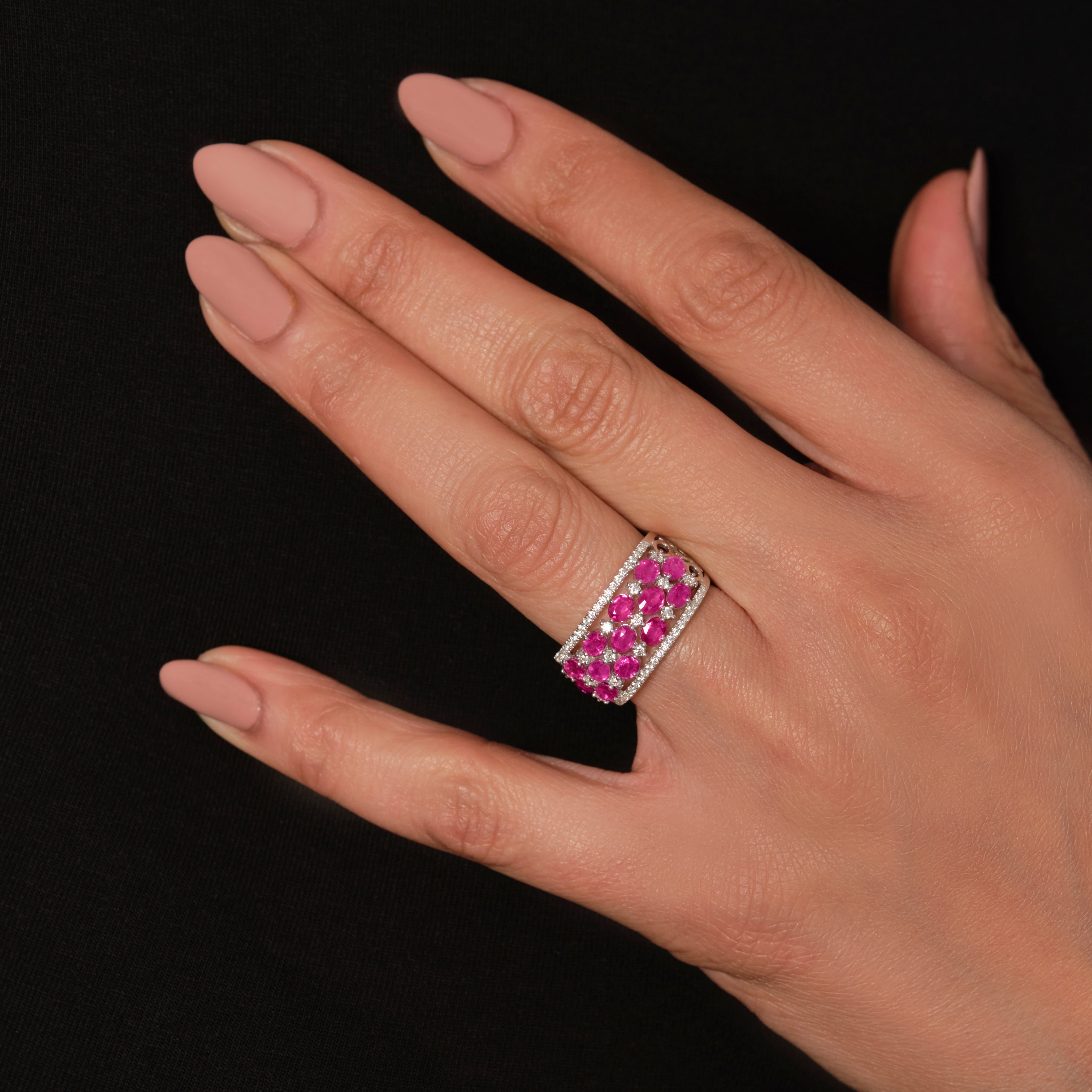 Pink Sapphire Flower Ring