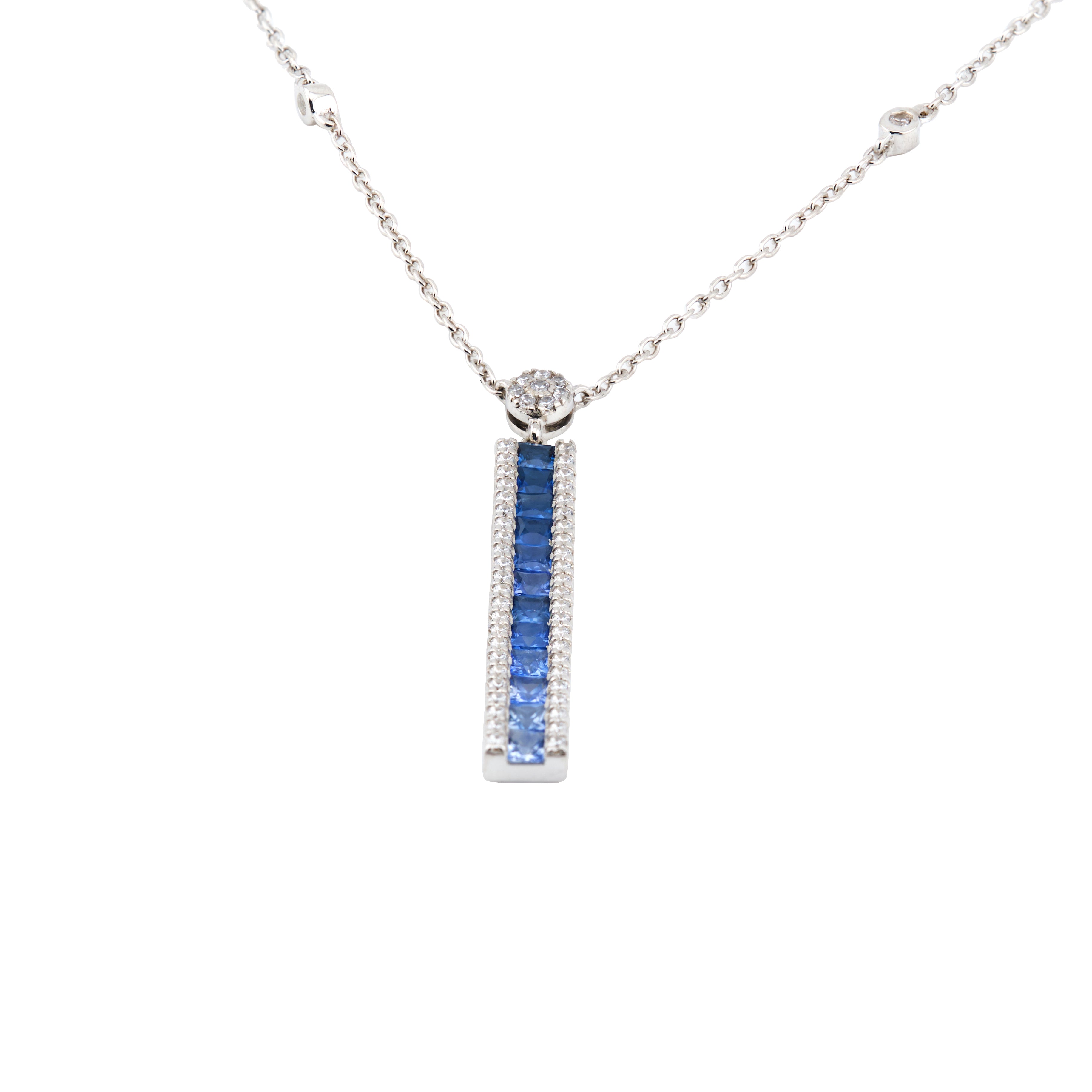 Blue Ombré Sapphire Necklace
