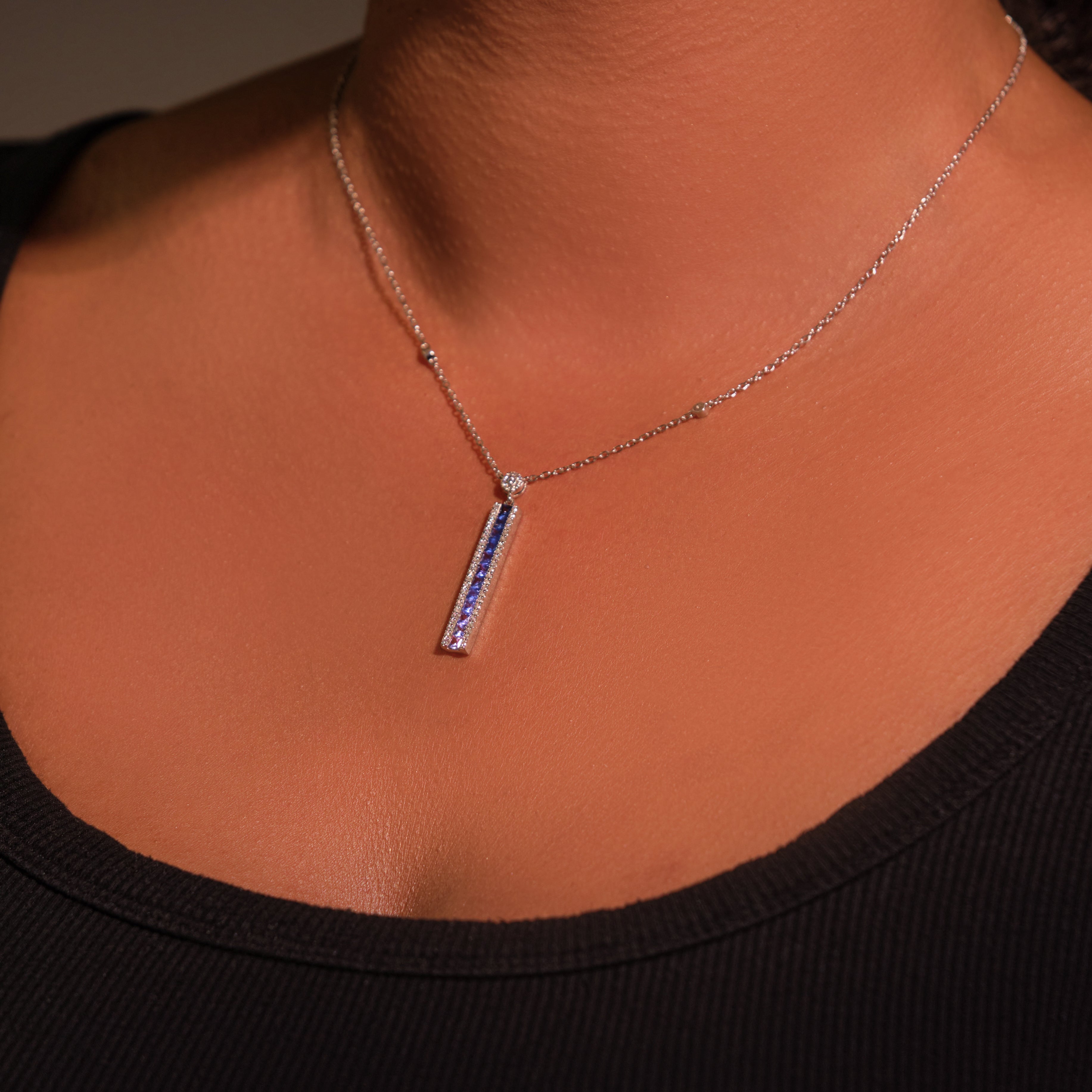 Blue Ombré Sapphire Necklace